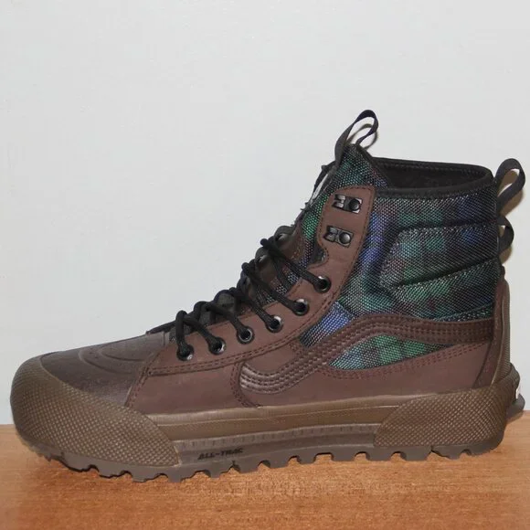 Vans Sk8-Hi Gore-Tex MTE-3 Insulated Plaid Boots Mens 8.5 Womens 10 Green Blue - Picture 3 of 7